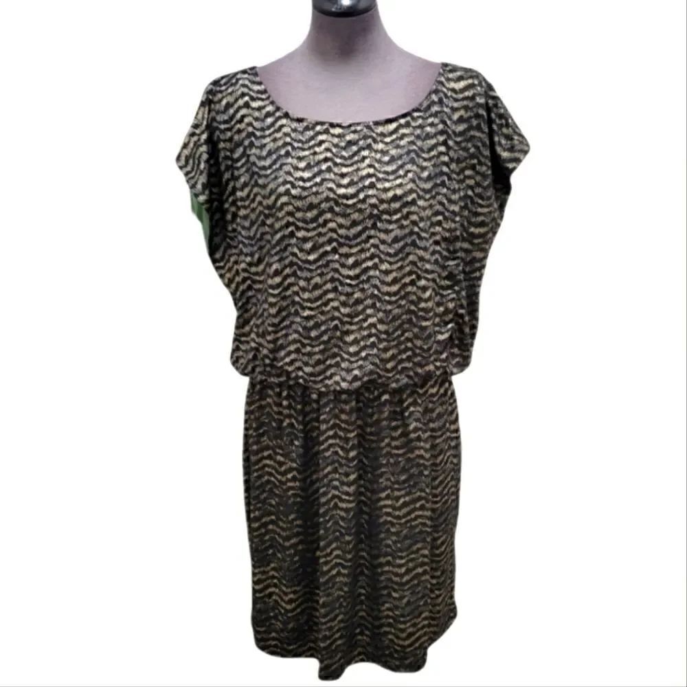 OLIVIA MATHEWS METALIC ANIMAL PRINT DRESS SZ. 14WP